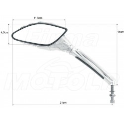 LUSTERKA CHROM RĘKA SZKIELETU METAL HARLEY DAVIDSON HD 8MM