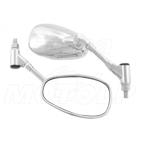 LUSTRA LUSTERKA CHROM M10 10MM CHOPPER DRAG CRUISER KLASYK WETERAN HOMOLOGACJA E9