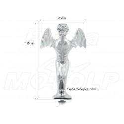 ORNAMENT STATUETKA CHROM DIABEŁ NA BŁOTNIK - CHOPPER DRAG CRUISER KLASYK