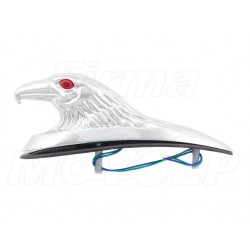 ŚWIECĄCY SREBRNY ORNAMENT ORZEŁ NA BŁOTNIK LED 12V - CHOPPER DRAG CRUISER KLASYK