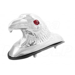 ŚWIECĄCY SREBRNY ORNAMENT ORZEŁ NA BŁOTNIK LED 12V - CHOPPER DRAG CRUISER KLASYK