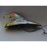 ŚWIECĄCY SREBRNY ORNAMENT ORZEŁ NA BŁOTNIK LED 12V - CHOPPER DRAG CRUISER KLASYK