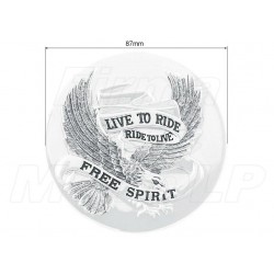 ORNAMENT EMBLEMAT NAKLEJKA OZDOBA CHROM METAL ORZEŁEK ŚREDNICA 87MM CHOPPER DRAG CRUISER KLASYK