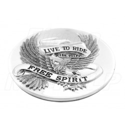 ORNAMENT EMBLEMAT NAKLEJKA OZDOBA CHROM METAL ORZEŁEK ŚREDNICA 65MM CHOPPER DRAG CRUISER KLASYK