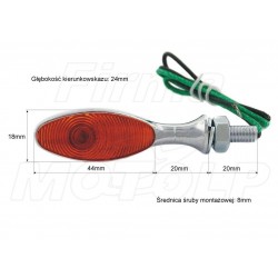 MINI MIGACZE KIERUNKOWSKAZY KIERUNKI CHROM METAL HOMOLOGACJA E11