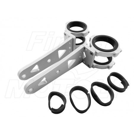 SREBRNE UCHWYTY REFLEKTORA PRZEDNIEJ LAMPY NA LAGI 49-54 MM OBRABIANE CNC