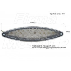 TYLNA LAMPA TYŁ LED BIAŁA CHROM HOMOLOGACJA E11