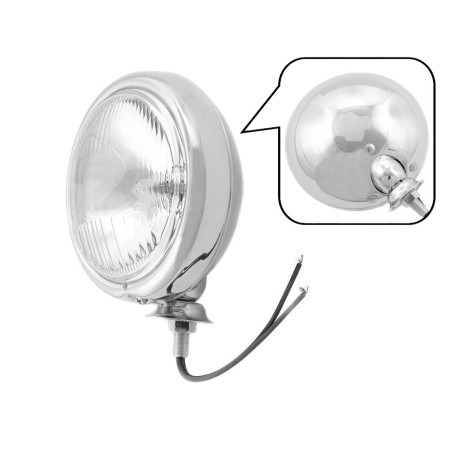 REFLEKTOR LIGHTBAR LAMPA PRZÓD 4,5 CALA CHROM METAL HOMOLOGACJA E13 - HR