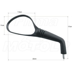 LUSTERKA CZARNE Z SZARYM M8 8MM P/L GWINT YAMAHA AEROX HOMOLOGACJA E11