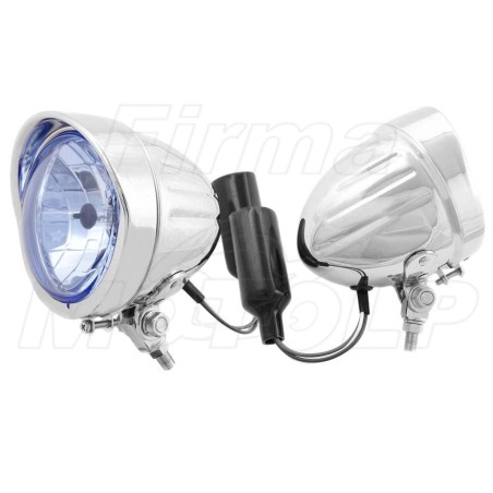 REFLEKTORY LIGHTBARY LAMPY PRZÓD 4,5 CALA CHROM METAL H4