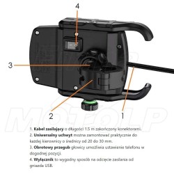 UCHWYT NA TELEFON SMARTFON Z ŁADOWARKĄ INDUKCYJNĄ NA KIEROWNICĘ