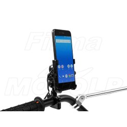 METALOWY UCHWYT NA TELEFON SMARTFON Z ŁADOWARKĄ USB QC NA KIEROWNICĘ LUB ŚRUBĘ