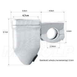 OBUDOWY UCHWYT PRĘDKOŚCIOMIERZA OBROTOMIERZA ZEGARÓW CHROM METAL NA KIEROWICĘ CAL 25,4MM