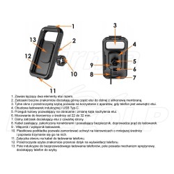 ETUI UCHWYT MOCOWANIE NA TELEFON SMARTFON Z ŁADOWARKĄ + USC TYP-C
