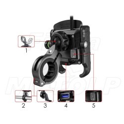 UCHWYT NA KIEROWNICĘ TELEFON SMARTFON Z ŁADOWARKĄ QC 3.0