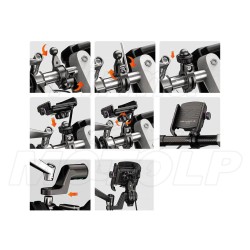 UCHWYT NA KIEROWNICĘ TELEFON SMARTFON Z ŁADOWARKĄ QC 3.0