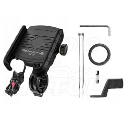 UCHWYT NA KIEROWNICĘ TELEFON SMARTFON Z ŁADOWARKĄ QC 3.0