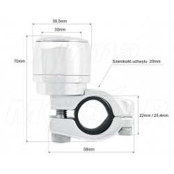 ZEGAREK BIAŁA TARCZA Z UCHWYTEM NA KIEROWNICĘ 22MM / 25,4MM CAL