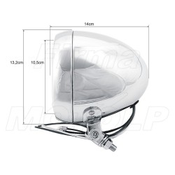 REFLEKTORY LIGHTBARY LAMPY PRZÓD 4,5 CALA CHROM METAL HOMOLOGACJA E4 C/R