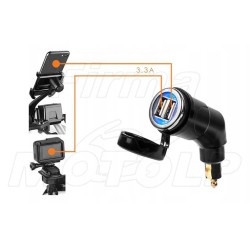 MOTOCYKLOWE GNIAZDO 2X USB 5V 3.3A DIN BMW / TRIUMPH