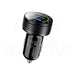 ŁADOWARKA 2X USB QC 3.0 36W Z WOLTOMIERZEM POD GNIAZDO ZAPALNICZKI