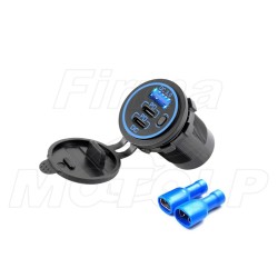 MOTOCYKLOWE GNIAZDO 2X USB Typ-C PD + QC 3.0 54W NA KIEROWNICĘ