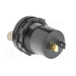 MOTOCYKLOWE GNIAZDO 2X USB QC 3.0 36W + WOLTOMIERZ NA KIEROWNICĘ