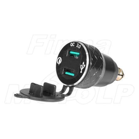 MOTOCYKLOWE GNIAZDO 2X USB QC3.0 DIN + WOLTOMIERZ BMW / TRIUMPH
