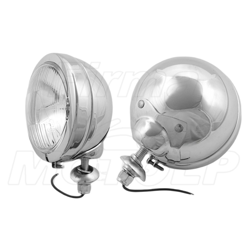 REFLEKTORY LIGHTBARY LAMPY PRZÓD 4,5 CALA CHROM HOMOLOGACJA E13 - HR