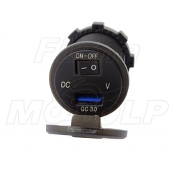 MOTOCYKLOWE GNIAZDO USB QC3.0 WOLTOMIERZ 12V 24V