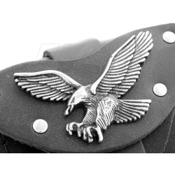 SKÓRZANA KIESZONKA Z ORZEŁKIEM DO KRAWATA PASA NA ZBIORNIK MOTOCYKLOWY DO PASKA SPODNI