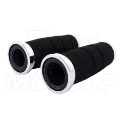 TUNING MANETKI MOTOCYKLOWE GUMY NA KIEROWNICĘ 22MM CHROM GĄBKA