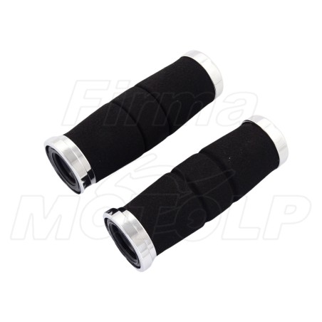 TUNING MANETKI MOTOCYKLOWE GUMY NA KIEROWNICĘ 22MM CHROM GĄBKA