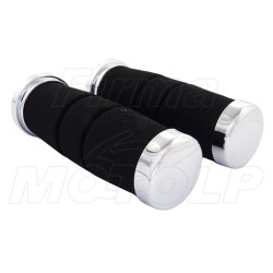 TUNING MANETKI MOTOCYKLOWE GUMY NA KIEROWNICĘ 22MM CHROM GĄBKA