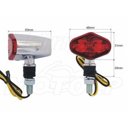 MINI TYLNE LAMPY TYŁ LAMPA UNIWERSALNA STOP CHROM METAL HOMOLOGACJA E11