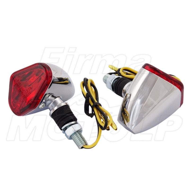 MINI TYLNE LAMPY TYŁ LAMPA UNIWERSALNA STOP CHROM METAL HOMOLOGACJA E11