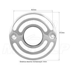 GRILE GRILLE NAKŁADKI OSŁONY NA KIERUNKOWSKAZY CHROM METAL 80,5MM / 67,5MM