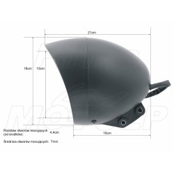 REFLEKTOR PRZEDNIA LAMPA PRZÓD CZARNY MAT HONDA VT SHADOW VTX 1300 VTX 1800