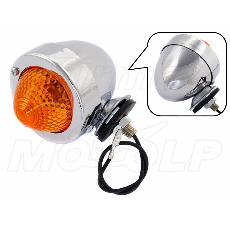 MIGACZ KIERUNKOWSKAZ KIERUNEK JAJKO CHROM METAL 12V 10W HOMOLOGACJA E11