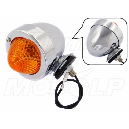 MIGACZ KIERUNKOWSKAZ KIERUNEK JAJKO CHROM METAL 12V 10W HOMOLOGACJA E11