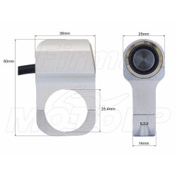 WŁĄCZNIK PRZEŁĄCZNIK WYŁĄCZNIK LAMP LIGHTBARÓW NA KIEROWNICĘ 25,4MM 1 CAL SREBRNY