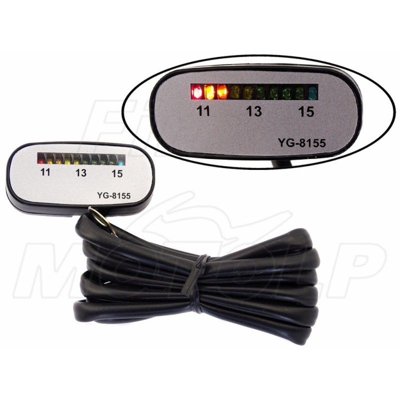 DIODOWY WSKAŹNIK ŁADOWANIA AKUMULATORA DIODY LED WOLTOMIERZ 12V SREBRNY YG-8155