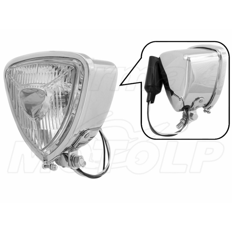 REFLEKTOR LIGHTBAR TRÓJKĄTNY LAMPA DODATKOWA PRZÓD PRZEDNIA CHROM METAL 12V