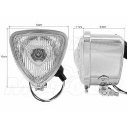 REFLEKTORY LIGHTBARY LAMPY DODATKOWE TRÓJKĄTNE PRZÓD PRZEDNIE CHROM METAL 12V