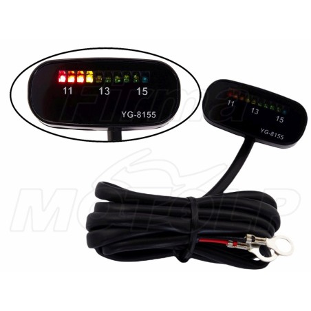DIODOWY WSKAŹNIK NAPIĘCIA AKUMULATORA DIODY LED WOLTOMIERZ 12V CZARNY YG-8155