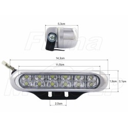 PRZEDNIE LAMPY PRZÓD DIODOWE 12 LED DO JAZDY DZIENNEJ BIAŁE DIODY HOMOLOGACJA E8