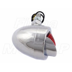 TYLNE LAMPY LAMPA TYŁ MINI JAJKO CHROM METAL Z DASZKIEM CZERWONE ŚRUBA M10