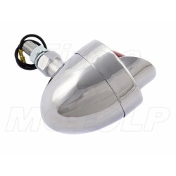 TYLNE LAMPY LAMPA TYŁ MINI JAJKO CHROM METAL Z DASZKIEM CZERWONE ŚRUBA M10