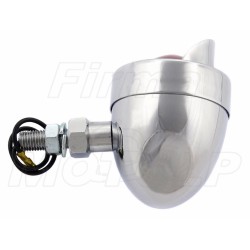 TYLNE LAMPY LAMPA TYŁ MINI JAJKO CHROM METAL Z DASZKIEM CZERWONE ŚRUBA M10