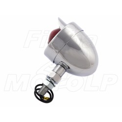 TYLNE LAMPY LAMPA TYŁ MINI JAJKO CHROM METAL Z DASZKIEM CZERWONE ŚRUBA M10